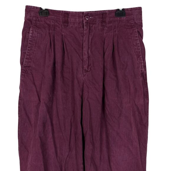Generra Collection Chino Pants Women 33 Purple Pleated High-Rise Flat Front VTG - Picture 3 of 15